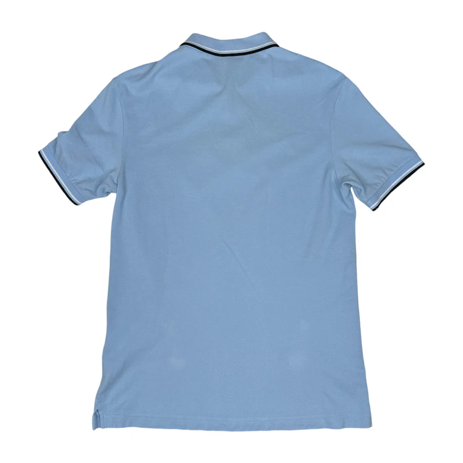 PRADA 2022 RUBBER LOGO POLO SHIRT - SKY BLUE - Image 5