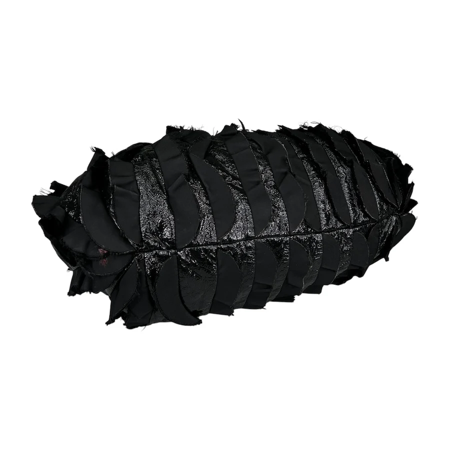 PRADA BLACK FRILLED NYLON SHOULDER BAG - Image 3