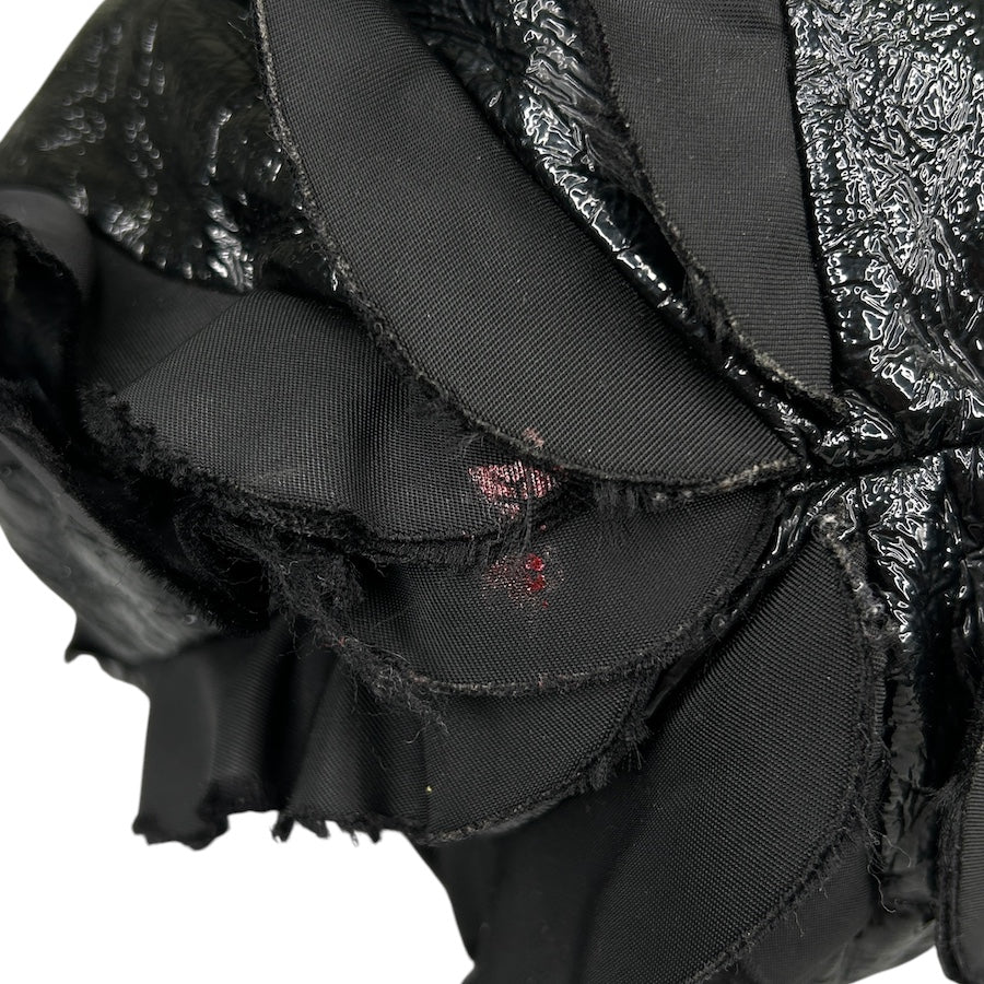 PRADA BLACK FRILLED NYLON SHOULDER BAG - Image 7
