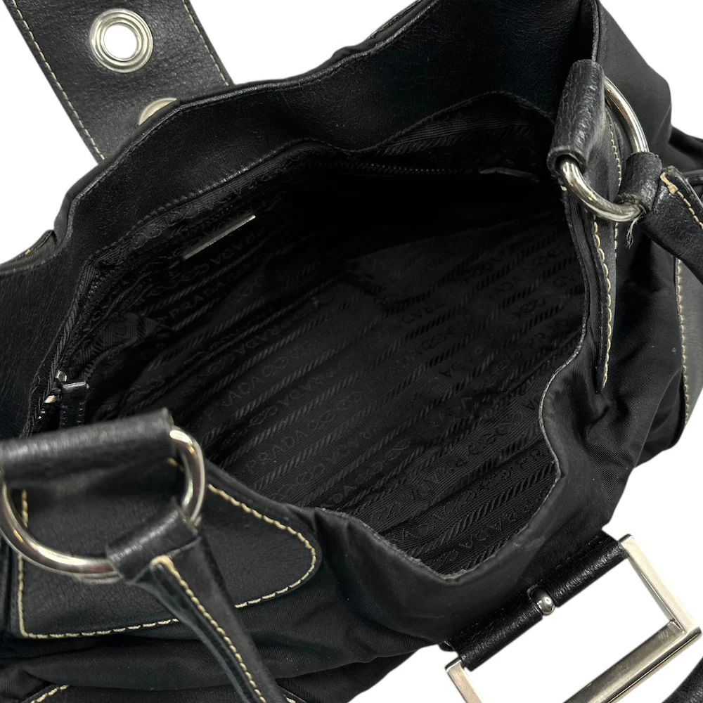 PRADA BLACK NYLON MOON BAG (II) - Image 7