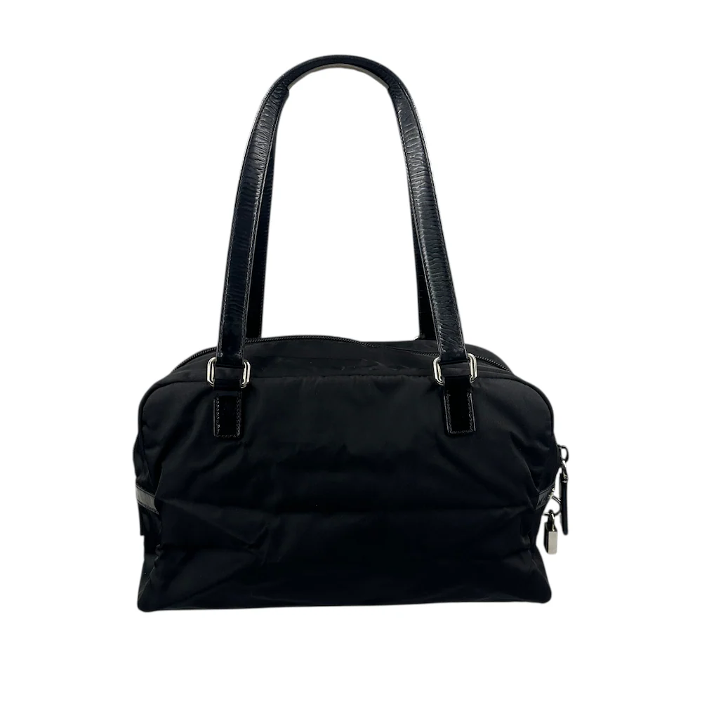 PRADA BLACK NYLON BOWLING BAG - Image 2