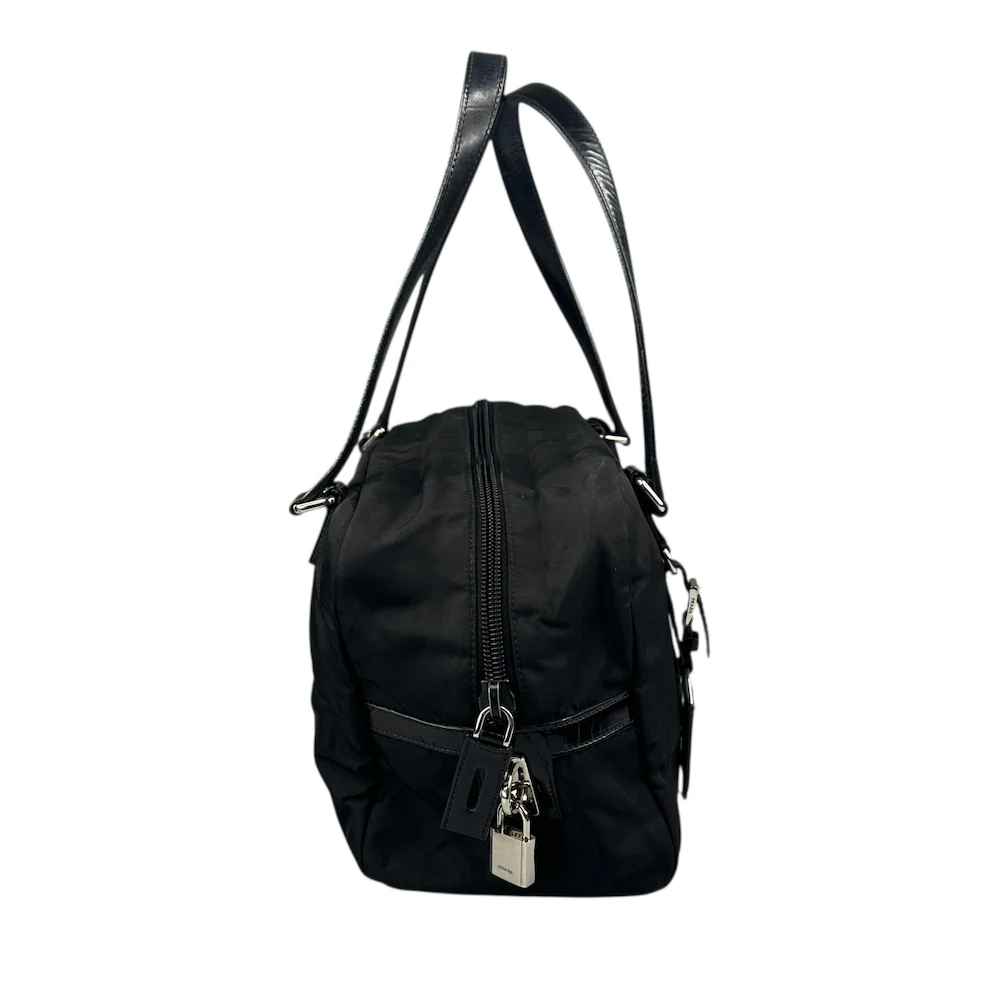 PRADA BLACK NYLON BOWLING BAG - Image 3