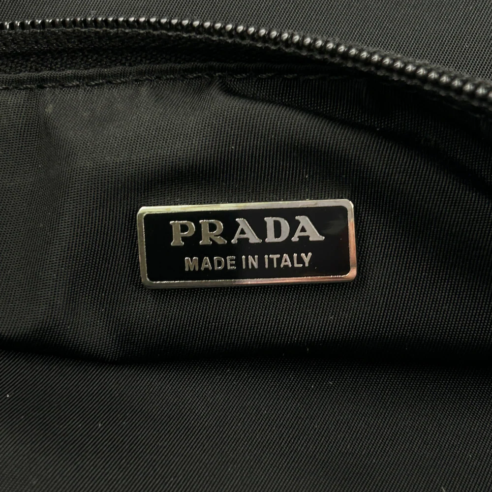PRADA BLACK NYLON POCHETTE BAG - BLACK - Image 5