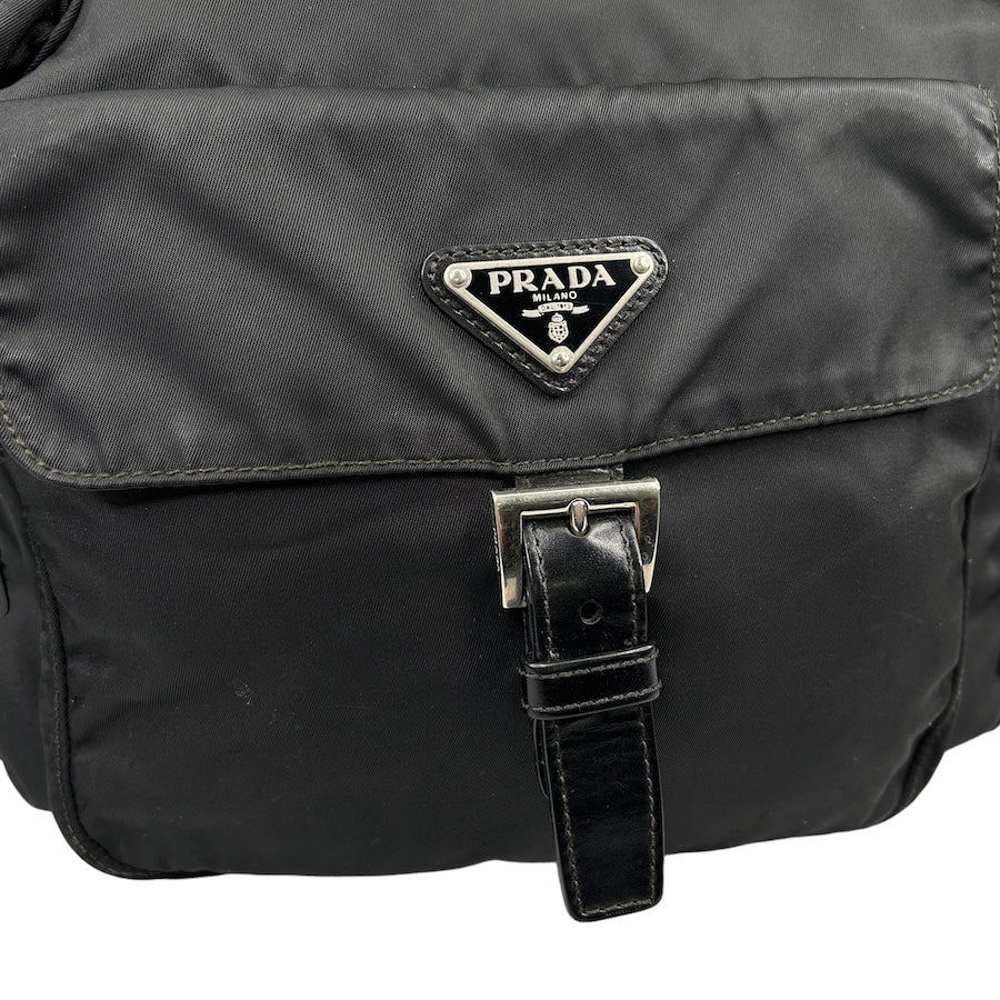 PRADA BLACK NYLON UTILITY SHOULDER BAG - BLACK - Image 4