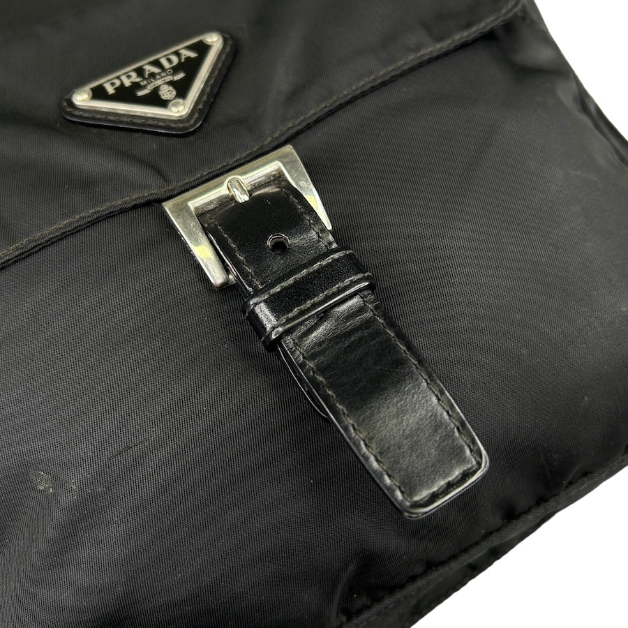 PRADA BLACK NYLON UTILITY SHOULDER BAG - BLACK - Image 5