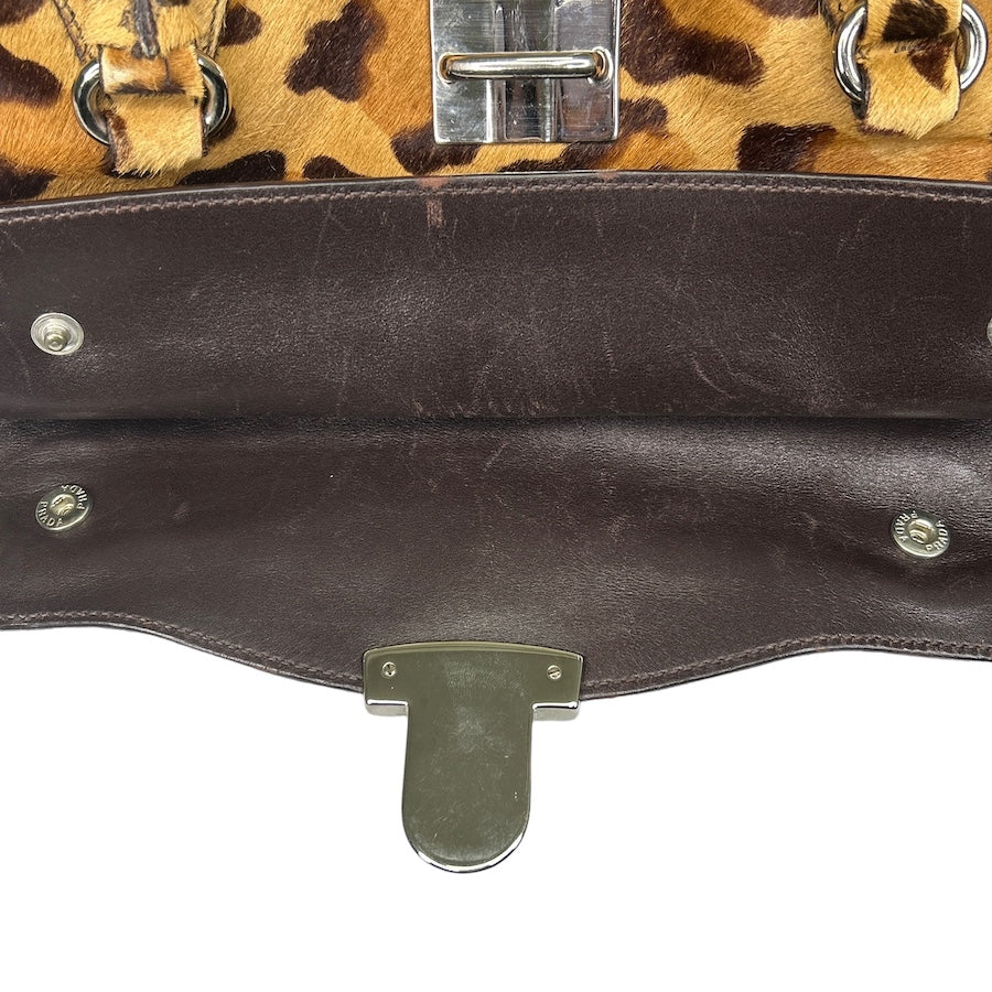 PRADA PONYHAIR LEOPARD PRINT SHOULDER BAG (2002) GHR39 - Image 8