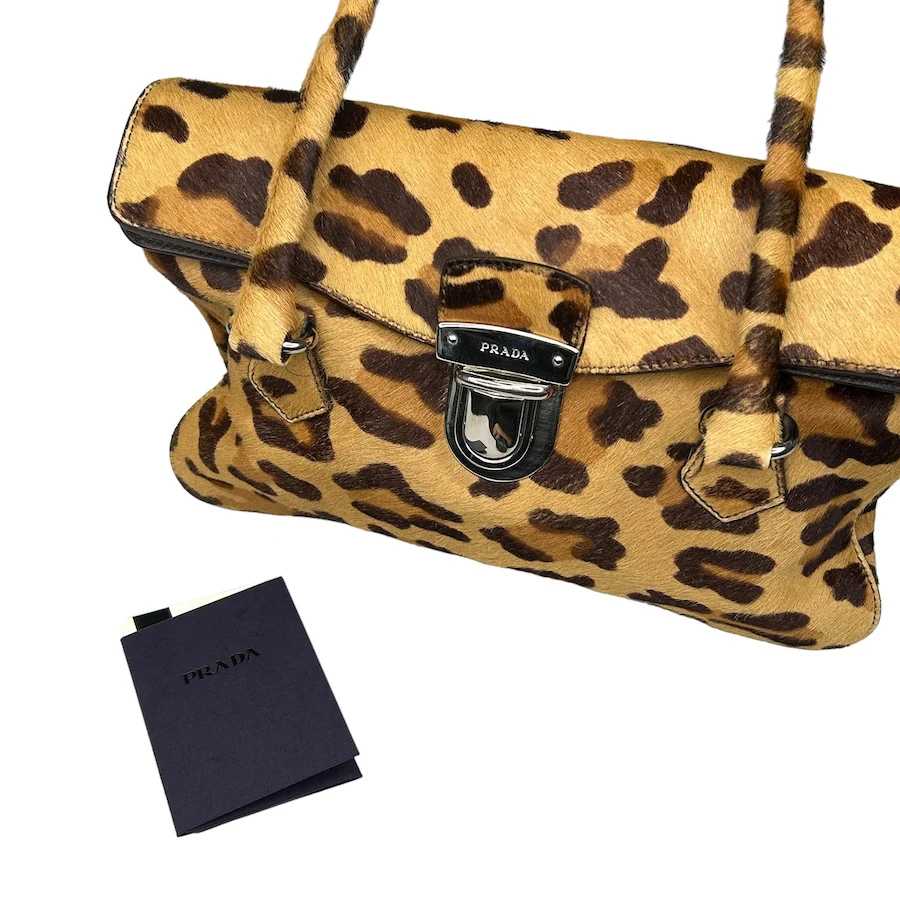 PRADA PONYHAIR LEOPARD PRINT SHOULDER BAG (2002) GHR39 - Image 9