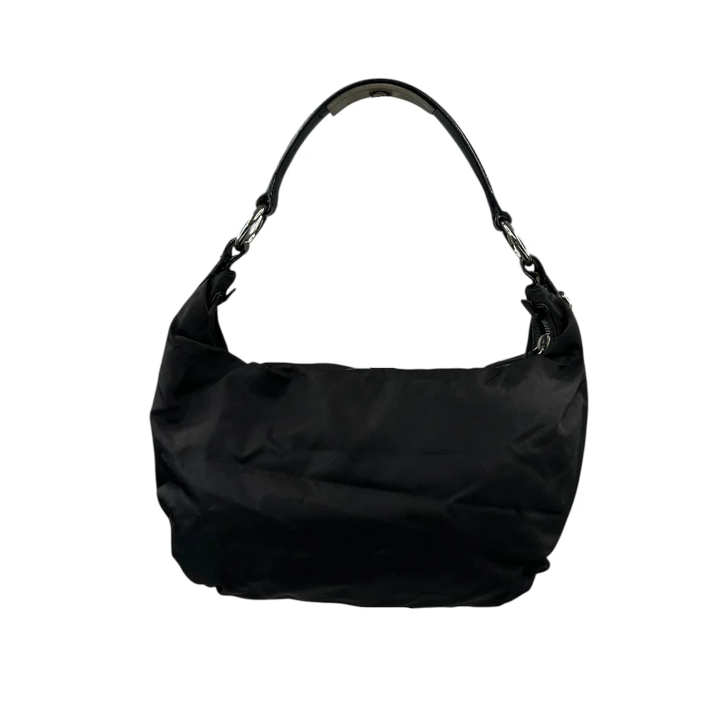PRADA SAVOY LOGO NYLON SHOULDER BAG - BLACK - Image 2