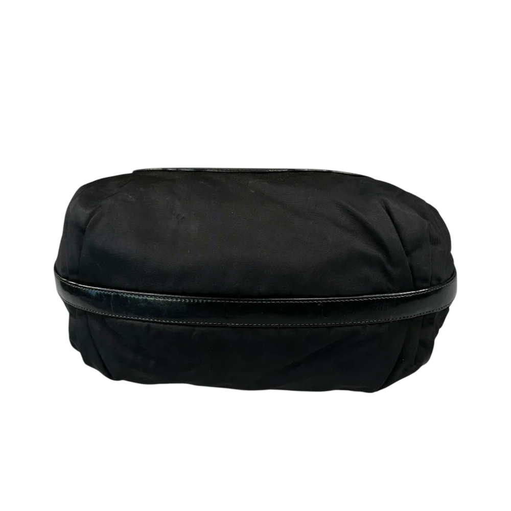 PRADA SAVOY LOGO NYLON SHOULDER BAG - BLACK - Image 4