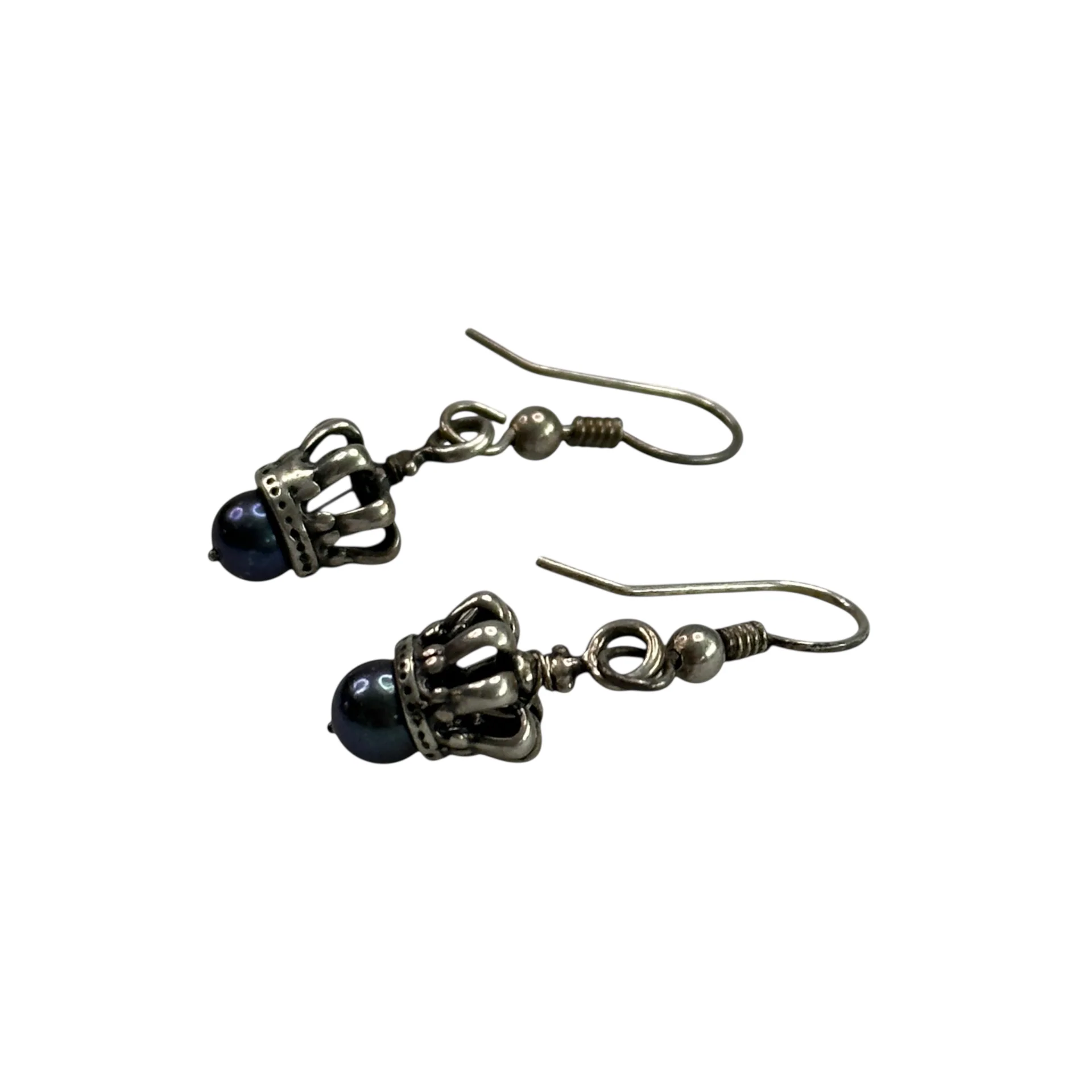 ROYAL ORDER CROWN EARRINGS - 925 SILVER - Image 3