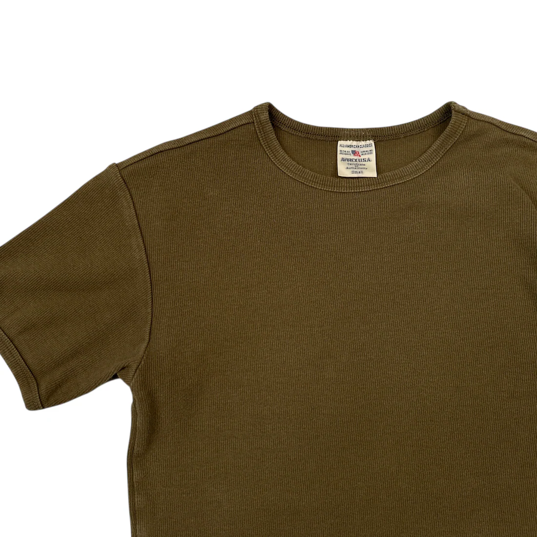 (S) AVIREX RIBBED T-SHIRT - OLIVE - Image 2