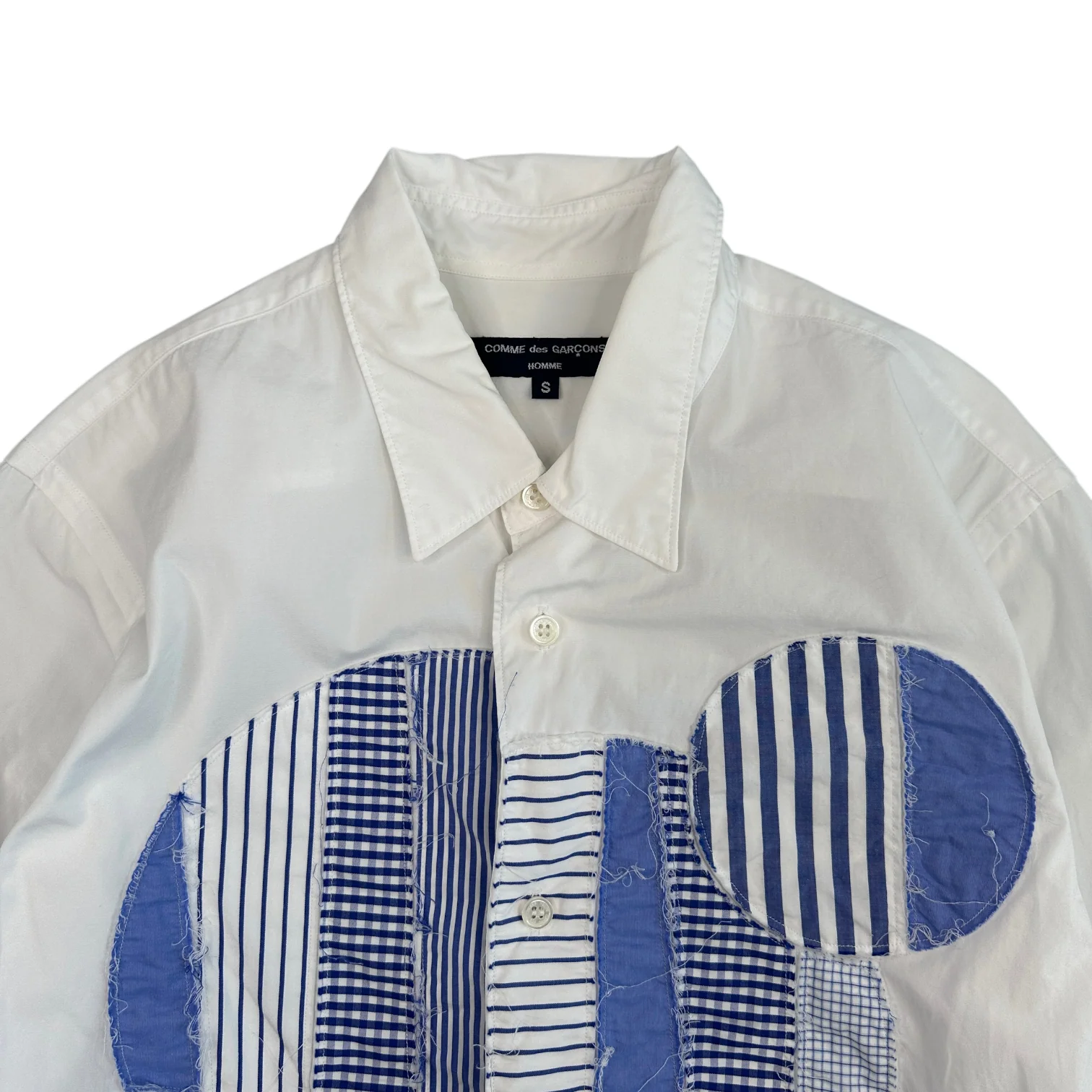 (S) COMME DES GARCONS HOMME LONG SLEEVE SHIRT - WHITE/BLUE - Image 3