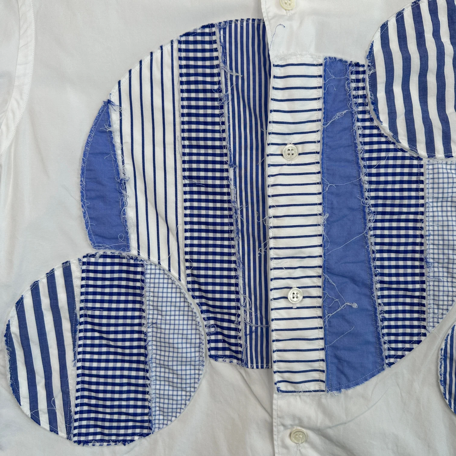 (S) COMME DES GARCONS HOMME LONG SLEEVE SHIRT - WHITE/BLUE - Image 4