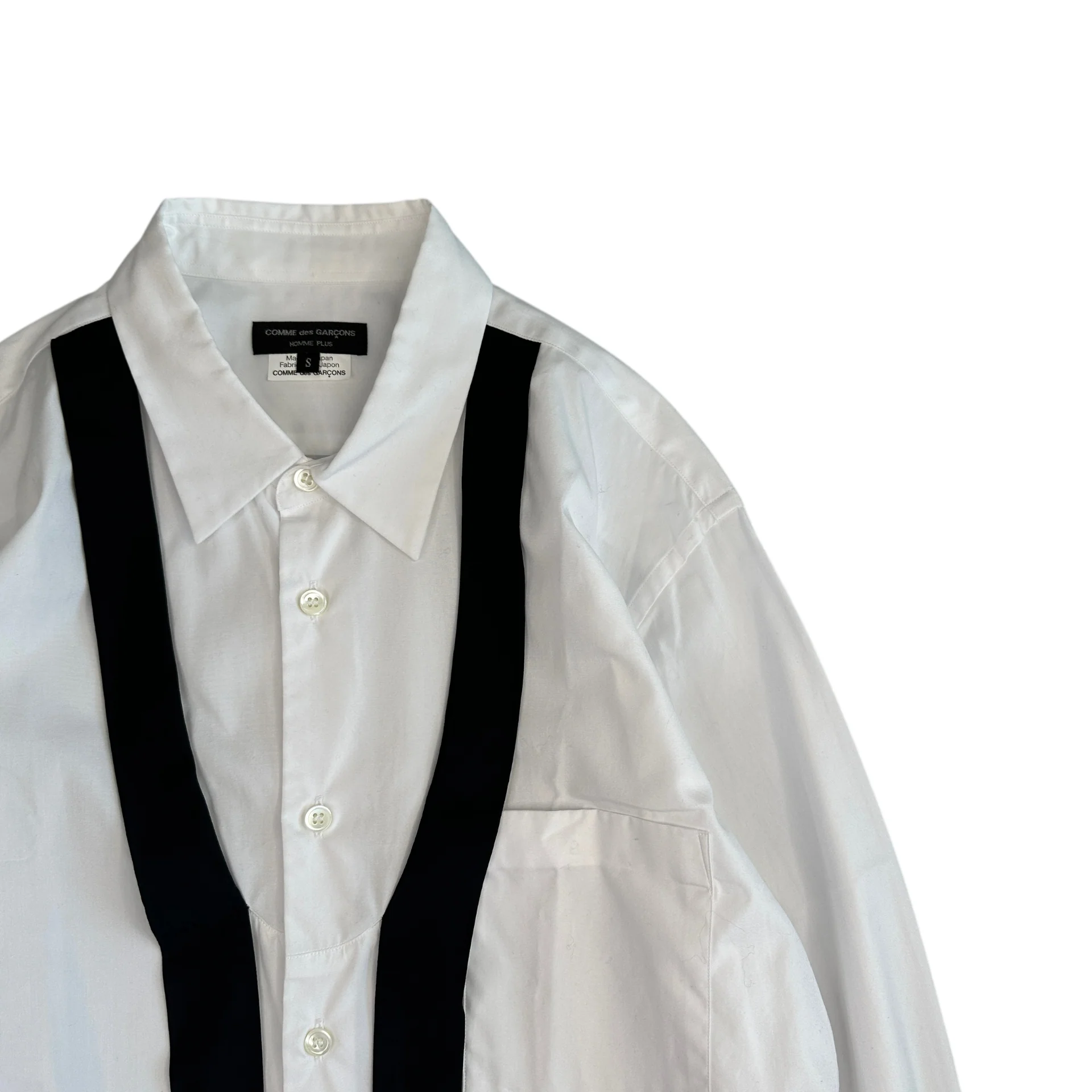 (S) COMME DES GARCONS HOMME PLUS BUTTON UP SHIRT - WHITE - Image 3