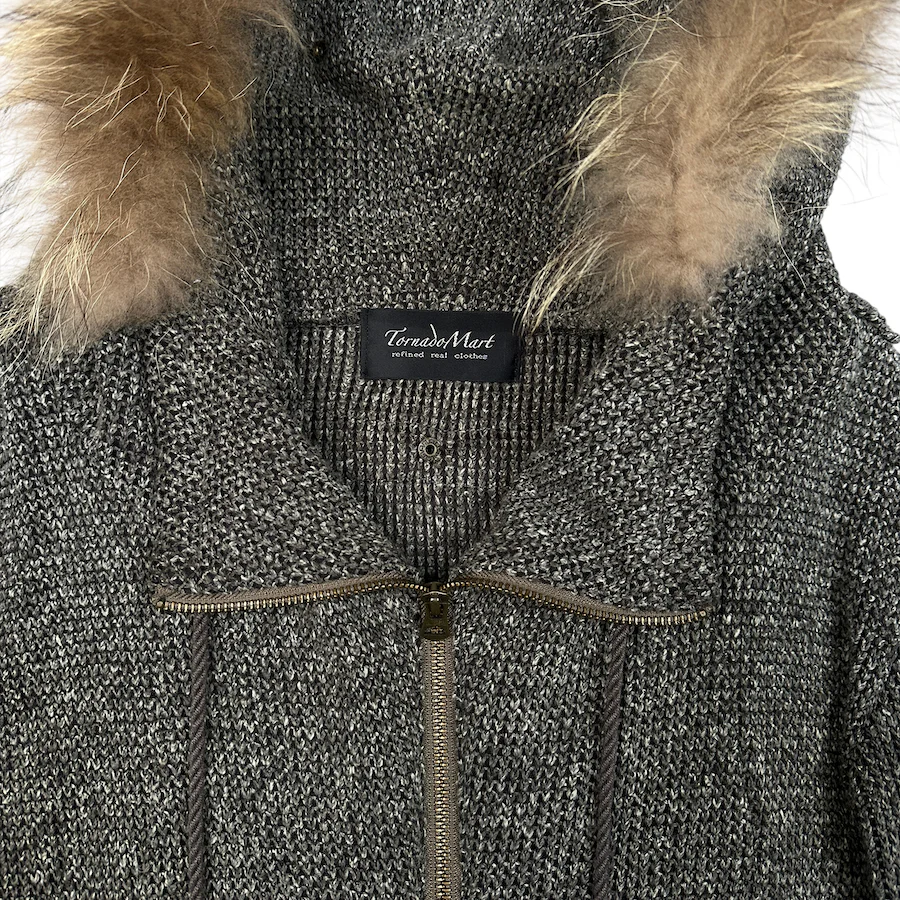 TORNADO MART FUR HOOD KNIT ZIP-UP - Image 3