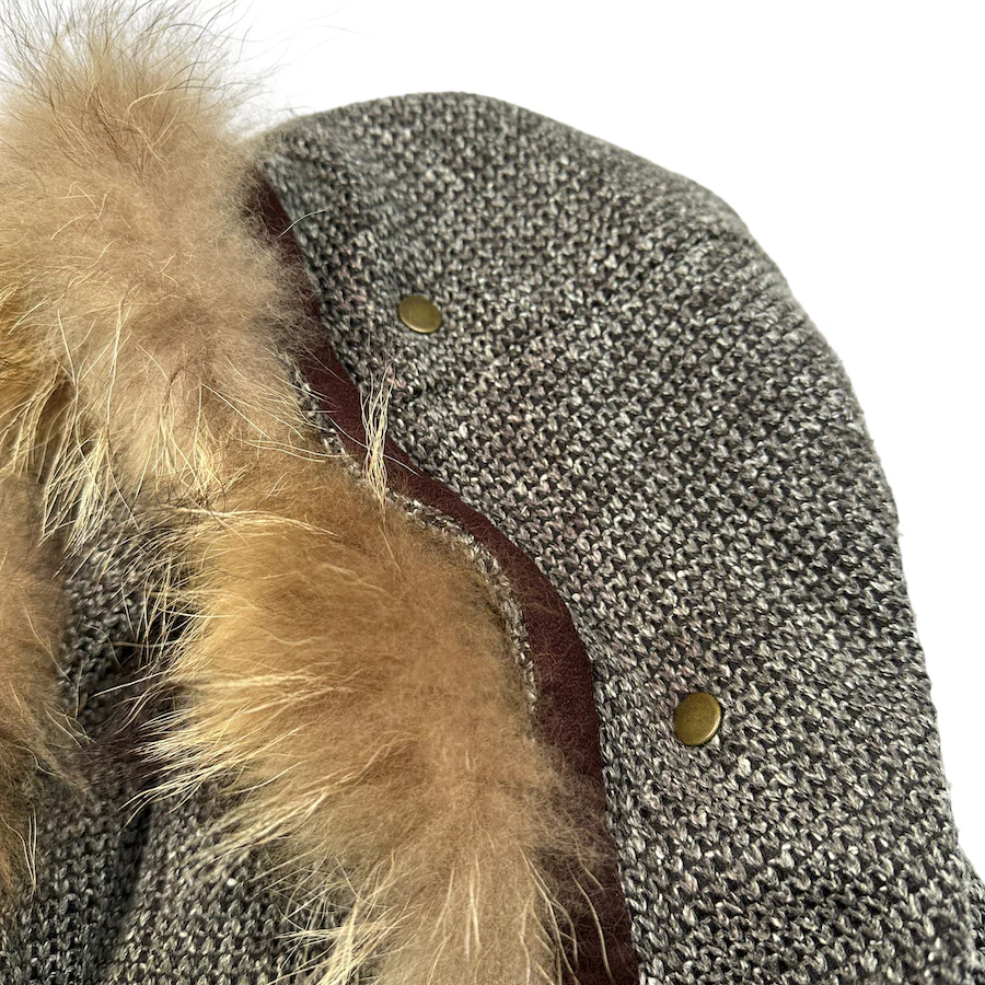 TORNADO MART FUR HOOD KNIT ZIP-UP - Image 4
