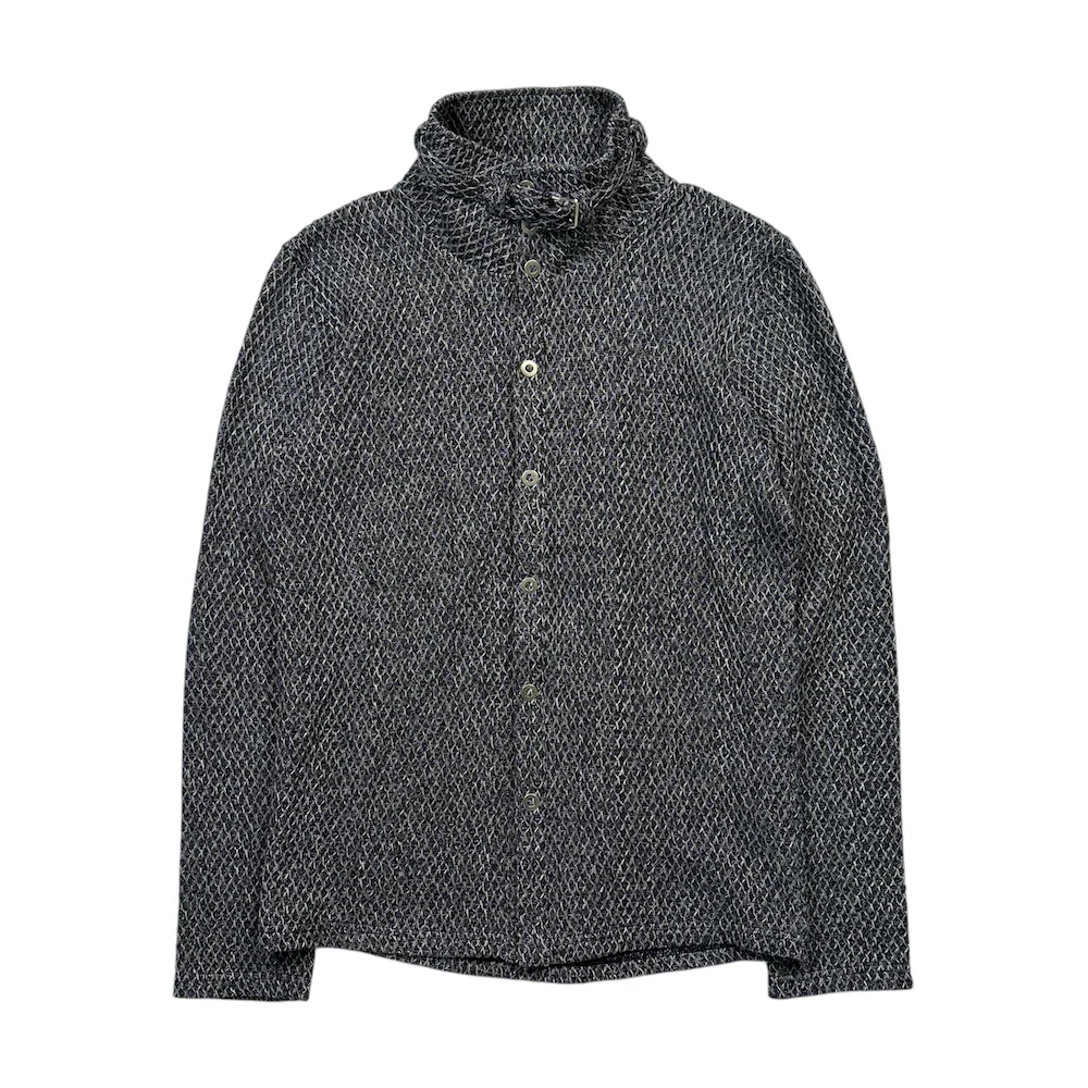 TORNADO MART ZERO HIGH-NECK BUTTON UP KNIT