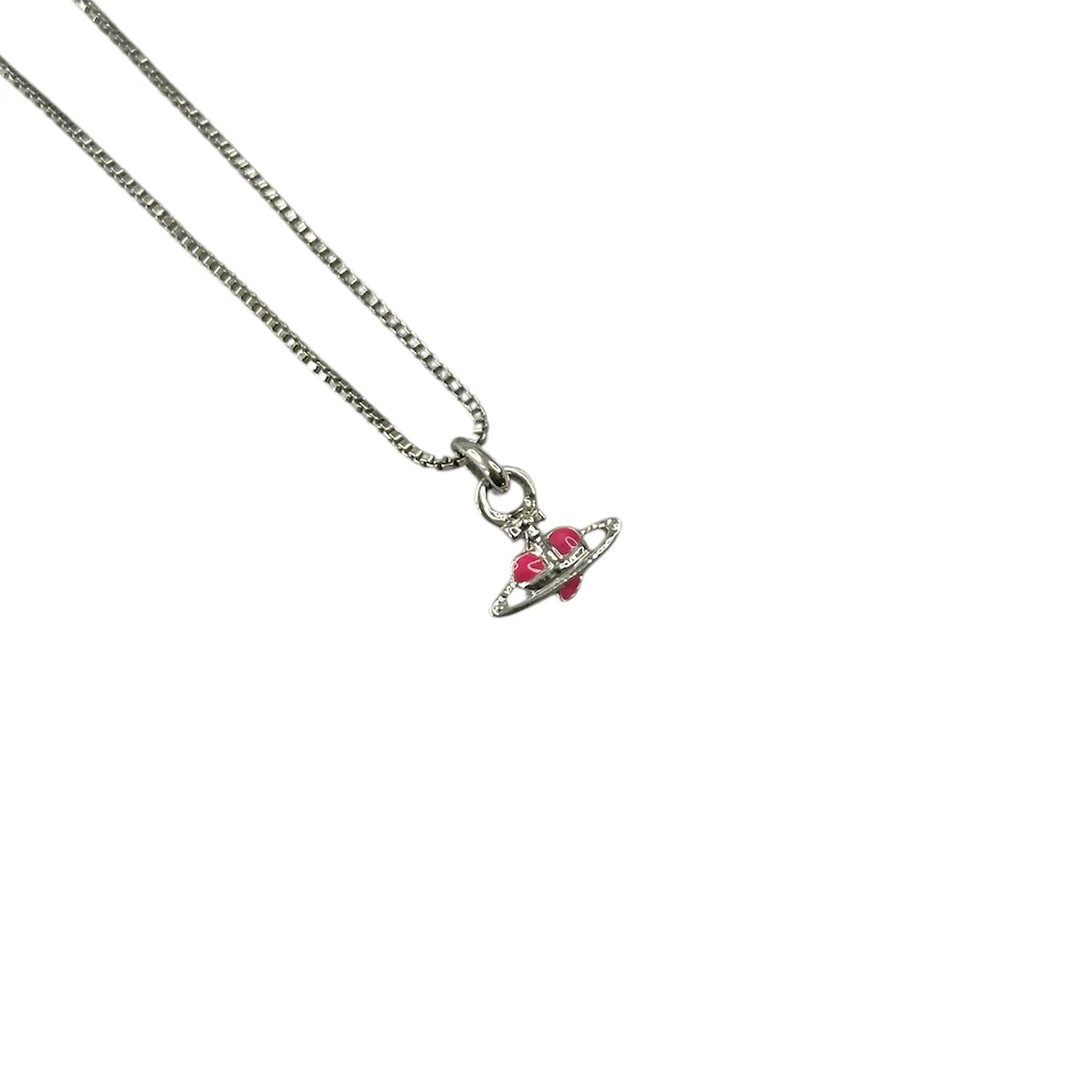 VIVIENNE WESTWOOD MICRO HEART NECKLACE - PINK
