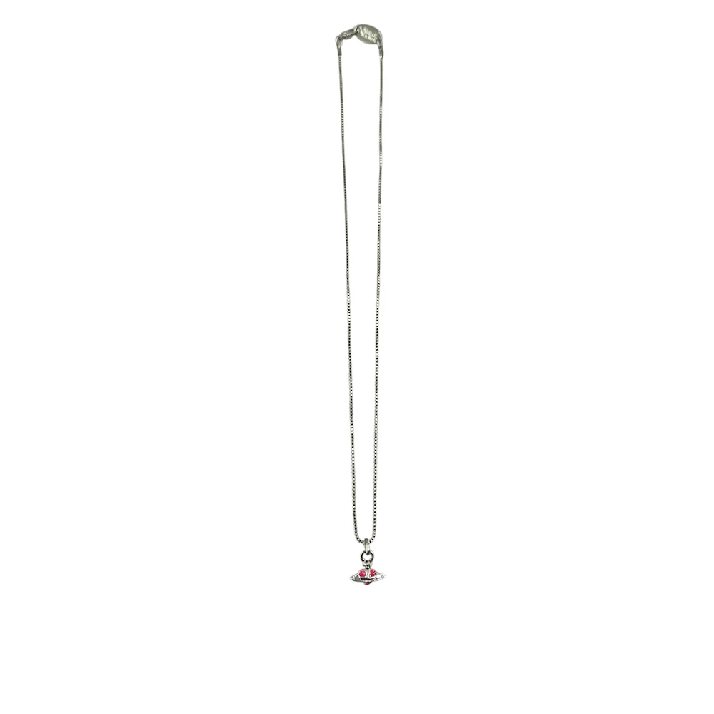 VIVIENNE WESTWOOD MICRO HEART NECKLACE - PINK - Image 5