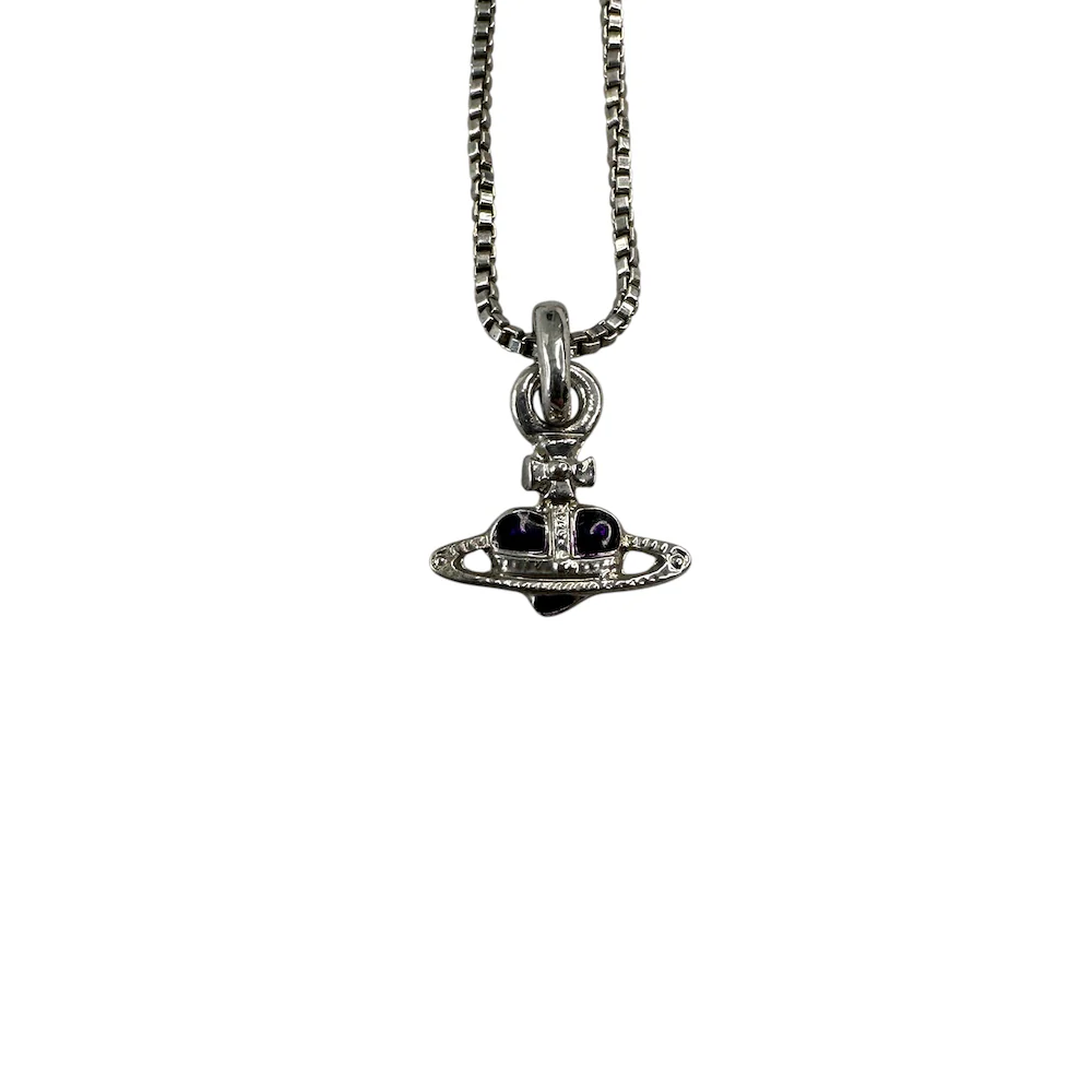 VIVIENNE WESTWOOD MICRO HEART NECKLACE - PURPLE (II) - Image 4