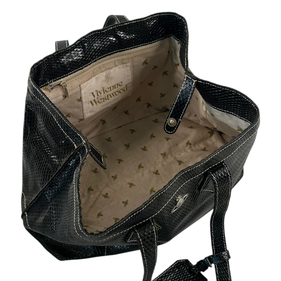VIVIENNE WESTWOOD PYTHON LEATHER TOTE BAG - Image 5