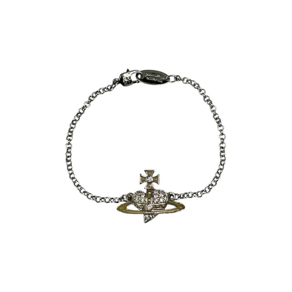 VIVIENNE WESTWOOD REVERSE HEART BRACELET - PLATINUM