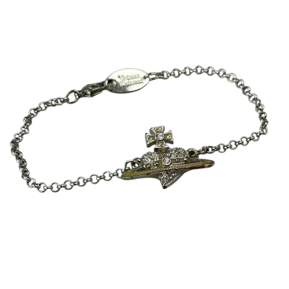 VIVIENNE WESTWOOD REVERSE HEART BRACELET - PLATINUM - Image 2