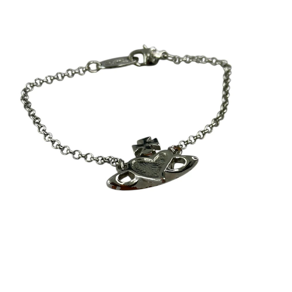 VIVIENNE WESTWOOD REVERSE HEART BRACELET - PLATINUM - Image 4