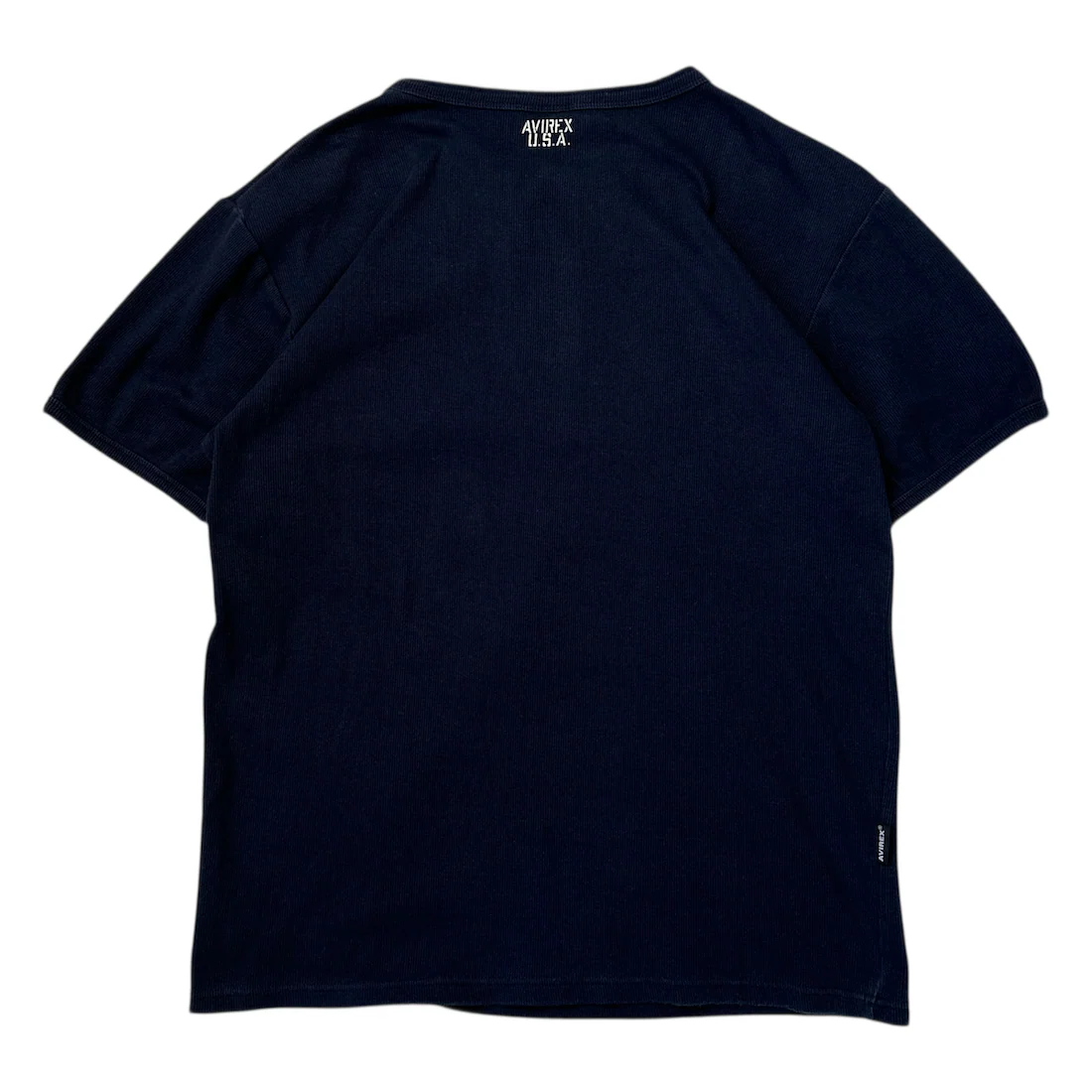 (XL) AVIREX HENLEY T-SHIRT - NAVY - Image 2